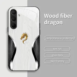 Suitable for [Galaxy S24] Personality, simple, luxurious, split dragon pattern, creative, business, high-end, drop-proof glass mobile phone case, affordable, drop-proof, anti-fingerprint-888