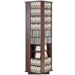 VEVOR Media Storage Cabinet, Adjustable DVD Cabinet, CD Storage Holds up to 1080 CDs, Protects Organizes Music, Movie, Video Games or Memorabilia Collections-Espresso