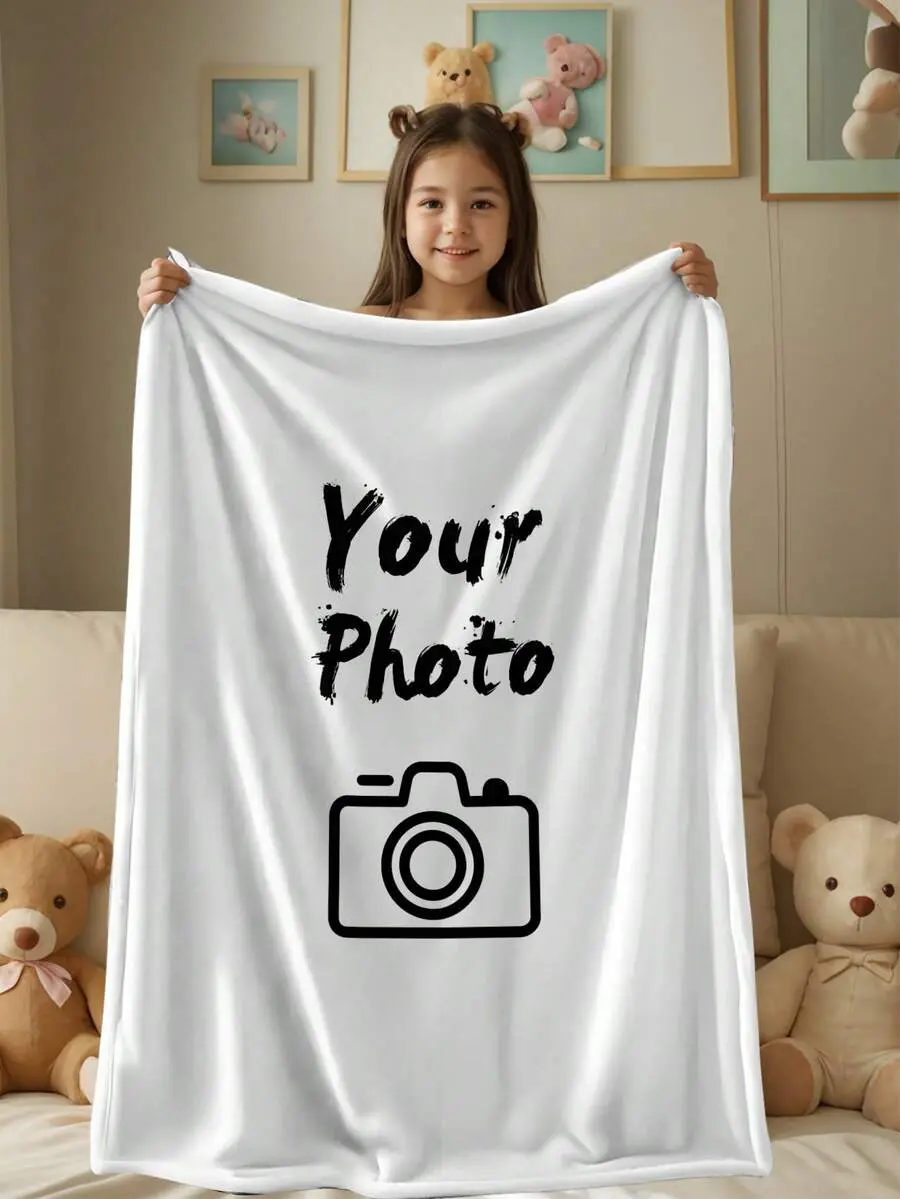 1pc, Customizable Photo Blanket, Family Blanket, Memorial Blanket. Suitable As Girls, Boys, Adults, Valentine's Day, Lightweight, Baby Blanket, Personalized Blanket, Personalized Photo Blanket, Personalized Throw Blanket, Personalized Baby Blanket.