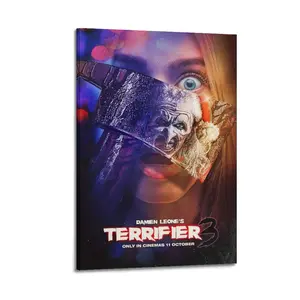 Terrifier Poster for Bedroom Aesthetic Canvas Wall Art Living Room Posters Painting Picture Print Modern Family Decor Artist Bathroom Poster