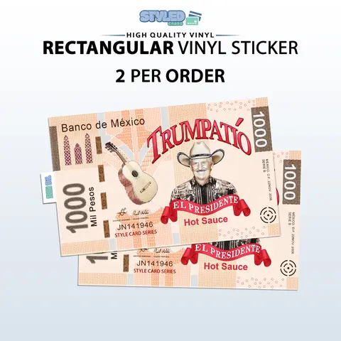 funny trumpatio and papi trump rectangle vinyl sticker