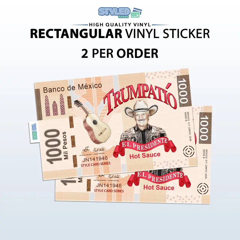 funny trumpatio and papi trump rectangle vinyl sticker