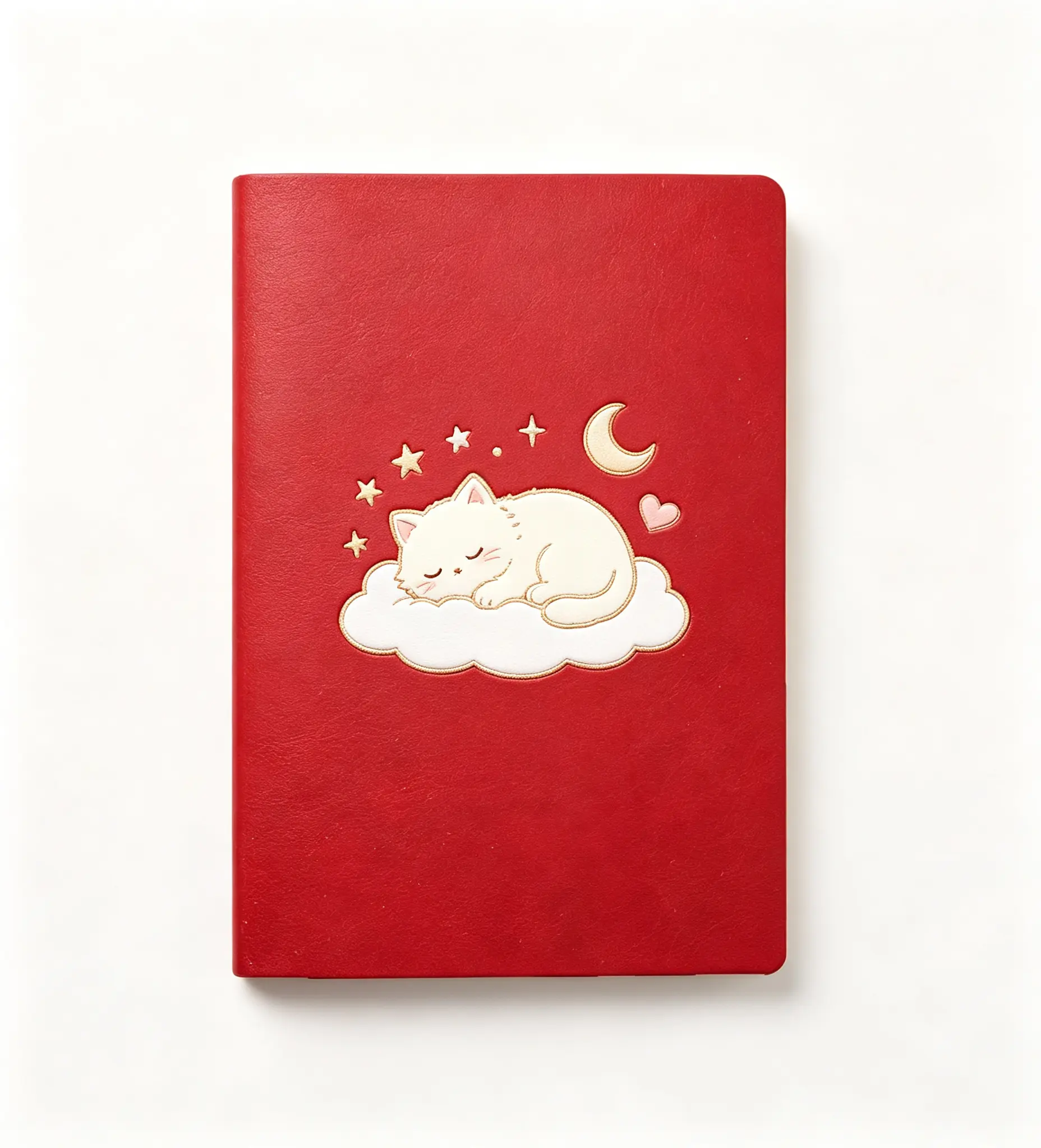 Cute Cat Cloud Aesthetic Journal Notebook, Kawaii Leather Cover Diary, Perfect Gift for Girls Teens Journaling School Supplies
