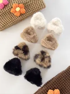 8pcs Women's Fall Winter Cute Plush Cat Ear Triangle Hair Claw Clips, Multiple Colors and Designs, Multifunctional Fashion Accessories, Hair Clip Set