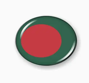 BestLicensePlateFrames Round 3D Domed Bangladesh Flag Car Emblem Badge - 3D Dome Finish Automotive Exterior Accessory Sticker