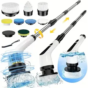 2026 Electric Rotating Cleaning Brush, USB Charging, Shower Brushes with 9 Brush Heads, Dual Speed Adjustment, Retractable Handle, Suitable for Bathtubs, Tiles, Floors, Cars, Christmas Gifts, Cleaning Tools, Household Essentials, Household Cleaners