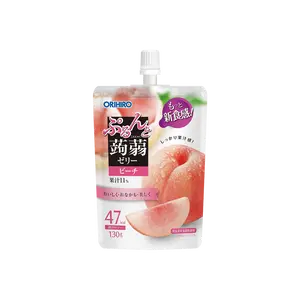 ORIHIRO Konjac Jelly Peach Flavor - Low Calorie Diet Snack, 130g