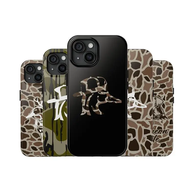 Tough Old School Camo Redneck Duck Smartphone Case - Shockproof PC+TPU Protection Shell, Mobile Phone Accessory for iPhone 11-17 Pro Max/Plus, Samsung Galaxy S23-25 Devices, Accessories