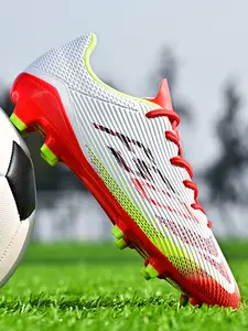 Classic Breathable Football Shoes Football Boots Soccer Cleats Fg/ag Long Studs for Artificial Grass, All-Season Anti-Slip Sports Shoes, Durable Ankle Protection