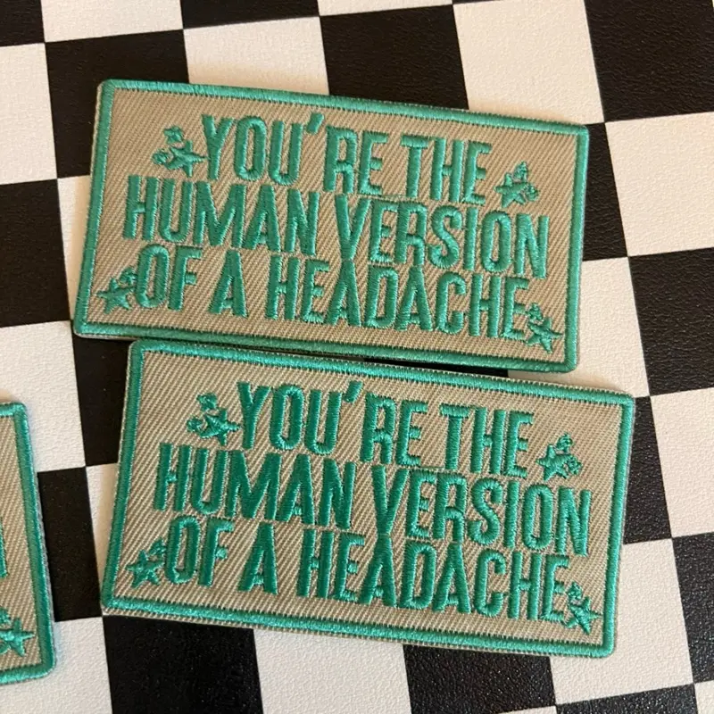 Headache Iron on Patches