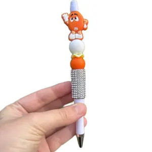 Sweet Treat Pen White M&M Edition with Sparkly Rhinestone Accents and Fun Character Design