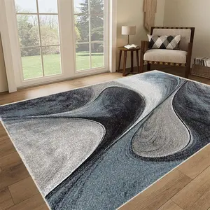 Abstract Wave Pattern Area Rugs for Living Room, 1 Count Non-slip Soft Floor Mat, Washable Decorative Carpet for Home Living Room Bedroom Kitchen Study Room
