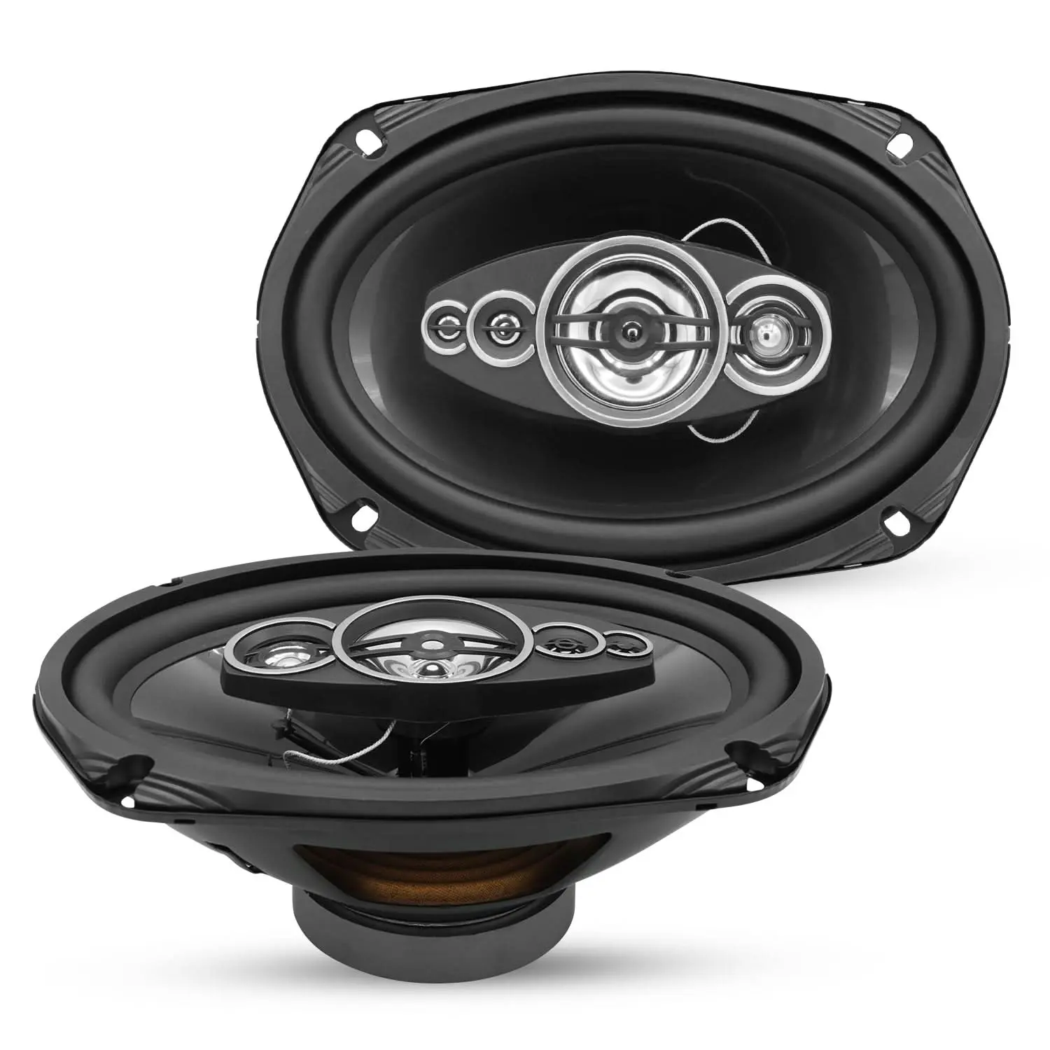 5 Core 6x9 Speakers Pair - 800W 4-Way Coaxial Car Speakers, 4-Ohm Impedance, 1" ASV Voice Coil, 107mm Mounting Depth, 50Hz-20kHz, Super Tweeter, Polypropylene Cone, Enhanced Bass, Full-Range Audio, Easy Installation - CS 69 4W WoG