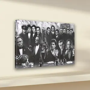 1 Piece Godfather-Inspired Mafia Canvas Wall Art, High-Quality Artistic Soft Canvas Material, Waterproof Ink Printing, Durable and Easy to Hang, Suitable for Home Decoration, Wall Decoration| Classic Gang Art| Soft Canvas Print