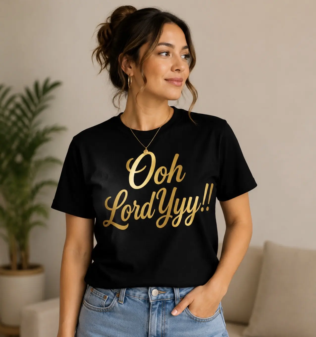 WOMEN'S COTTON GRAPHIC TEE- Ooh LoOrdyyy!!