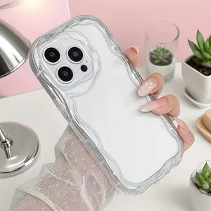 Cute Transparent Clear View Cream Edge Tpu Phone Case Cover, Anti-Drop Design Shock Absorption, Fits Apple Models 17-11 Pro Max, Perfect Christmas Gift
