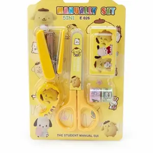 5-in-1 Portable Stationery Set – Cute Sanrio-Style Student Manual Set