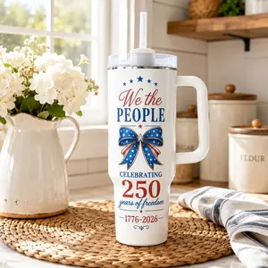 250 Years of Freedom Tumbler 40oz, Patriotic USA Anniversary Cup, 1776 2026 America Celebration Travel Mug