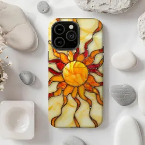 Sun Phone Case, Celestial Stained Glass Phone Case, Summer Vibes, Stained Glass Effect Case iPhone 17 16 15 14 13 12 11 Pro Max Samsung Galaxy S25 24 23 22 21 Ultra Plus FE