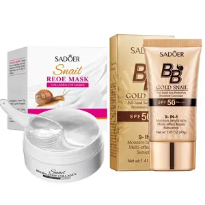 【BUY 1 GET1 FREE】BB Cream SPF 50 PA+++ 9 in 1 FullCoverage Tinted Moisturizer Waterproof Sweatprooffor Oily & Dry Skin ,Hydrating SunscreenHydratingFormula Face Sunscreen For All Skin Types and Eye Mask