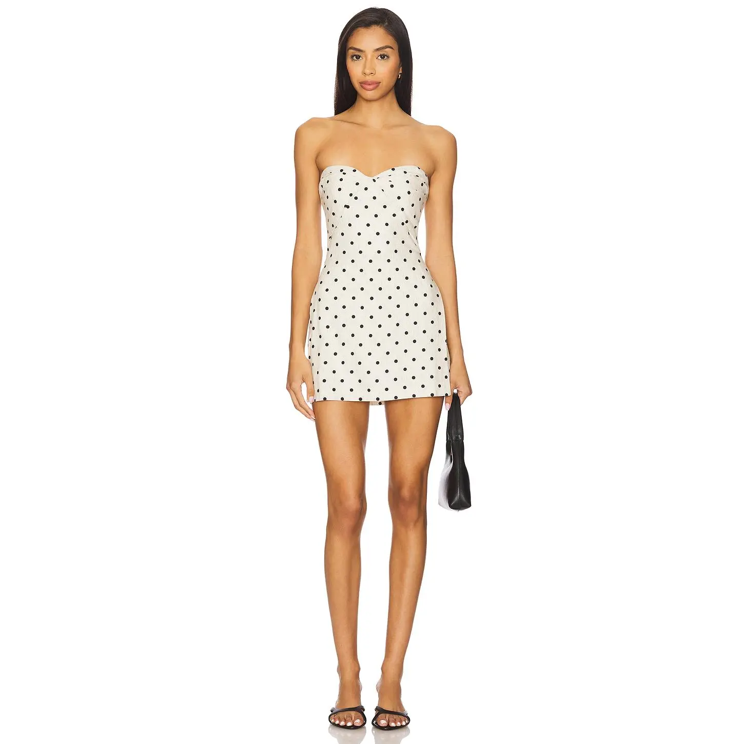 Amanda Uprichard Soho Skort Romper in Beige & Black