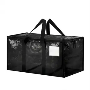 24 Gallon Extra Large Heavy Duty Foldable Moving Bags With Carrying Handles, Zippers and Tag Pocket, Outdoor Camping, water proof Organiser