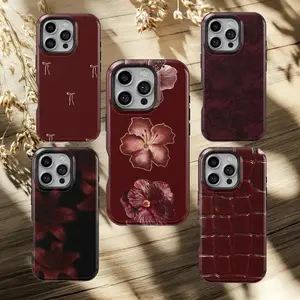 Burgundy Phone Case Moody Elegant Deep red Cover (print) for iPhone 17 16 15 14 13 12 11 Pro Max