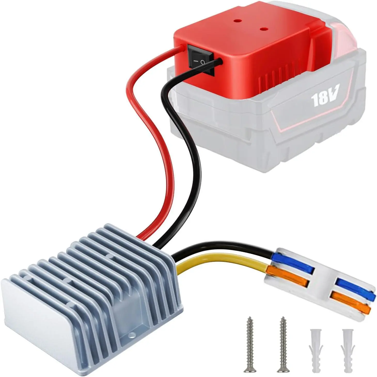 18V to 12V Step Down Converter for Milwaukee M18 , DC 12V  Power Adapter, 15A 180W Buck Converter Regulator with Upgrade Low  Protection and