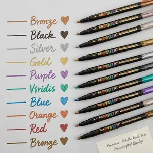 Gifts for art lovers - Noluck Metallic Marker Pens - Set of 12 Medium Point Metallic Markers for Rock Painting, Black Paper, Card Making, Scrapbooking Crafts, DIY Photo Album