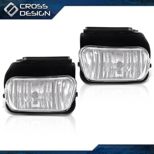 CROSSDESIGN Automotive Front Auxiliary Driving Fog Lamps - OEM Approved, Bolt-On, Vehicle-Specific Fit for 2003-2006 Silverado, 2002-2006 Avalanche 1500/2500, 12V 42W Polycarbonate Halogen Lights, 1500 Truck Accessories (0-49W Range)
