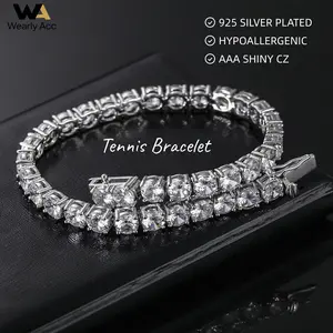 New Arrival Tennis Bracelet for Women & Men, 3mm/5mm Width, 7"/8" Length, 925 Silver Plated Hypoallergenic AAA CZ,  Perfect Gift for Mom, Wife, Girlfriend, Grandma, Him and Loved Ones