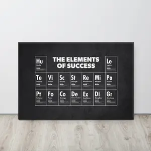[UNFRAMED POSTER]  Elements Of Success, Periodic Table, Wall Art Office and Gym Decor Canvas Print Motivational Poster, Entrepreneur, Hustle, Workout