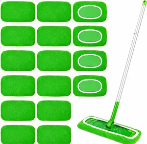 18-Pack Reusable Mop Pads Compatible with Swiffer Sweeper Mop - 100% Coral Fleece Washable Refills - Microfiber Dry & Wet Sweeping Cloths for Multi-Surface/Hardwood Floor Cleaning