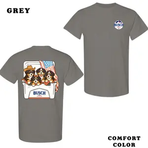 Busch Apple Dog  Comfort Color Shirt, Funny Golden Retriever Puppy in Cooler Tee, American Flag Summer Party T-shirt, Vintage Beer Aesthetic Graphic Top, Patriotic USA Fourth of July Shirt, Country Lifestyle Gift