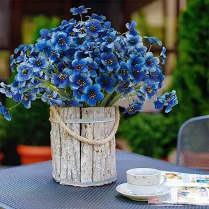 8 Bundles Artificial Outdoor Flowers, Fake Flowers UV Resistant Faux Plastic Flower Plants for Outside Indoor Car Party Decors summervibes