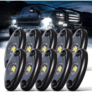 LED Rock Lights 10 count White for Off Road  RZR Auto  Boat ATV SUV  High Power Neon Trail Rig Lights (Pack of 10,White)