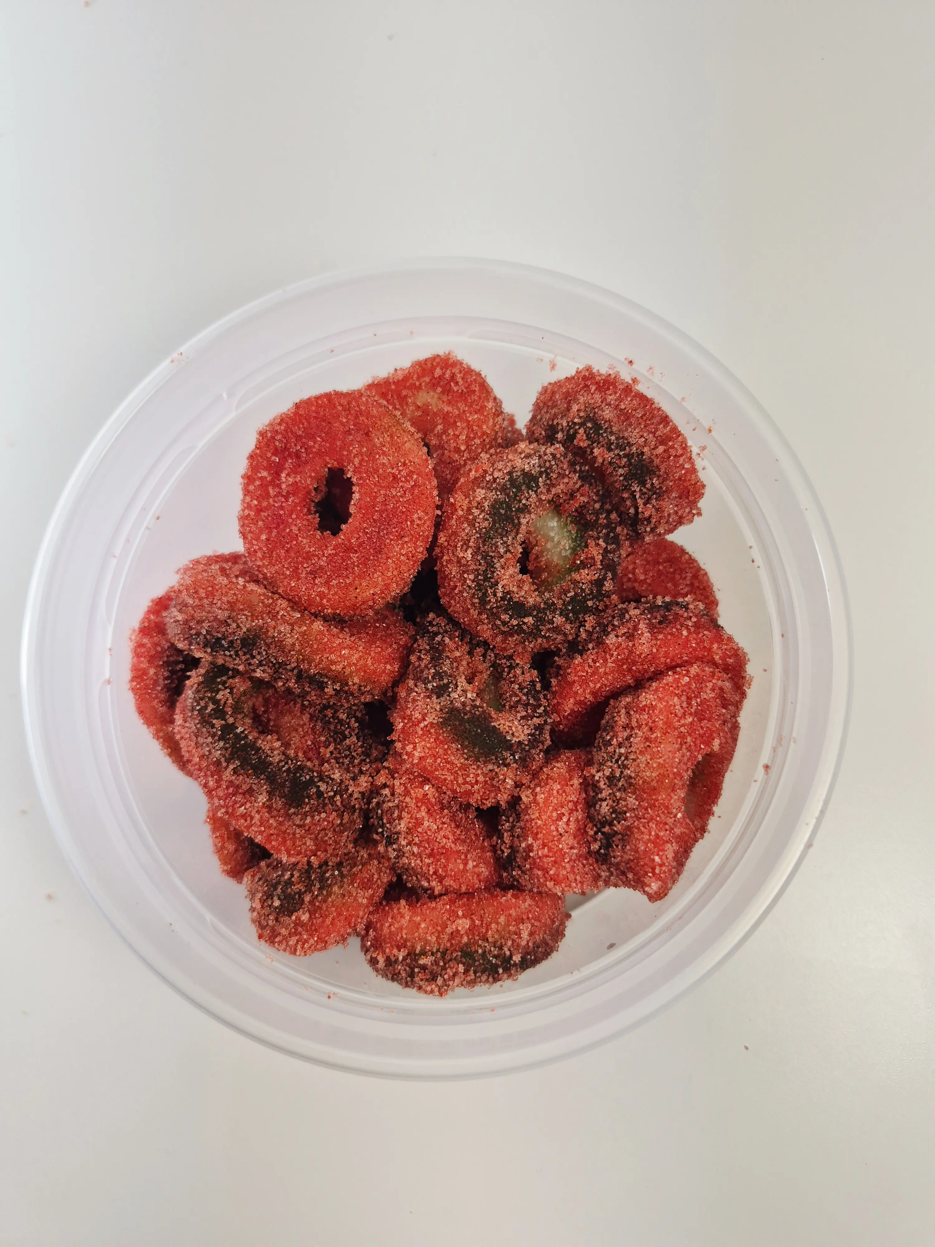 Family Package 4 Containers  sour candy enchilados- pine apple, Cherries, strawberry apple belts and blue raspberry rings
