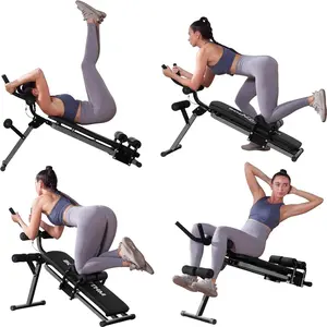 Ab Workout Machine with LCD Monitor for Home Gym,Foldable Sit-Up Bench, Full Body Exercise Equipment for Leg,Thighs,Buttocks,Rodeo,Sit-up Exercise.