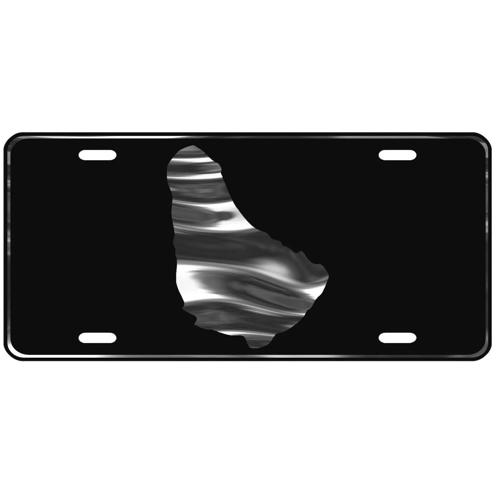 CustoMonsterDesigns Barbados Map Barbados Heavy Duty Aluminum License Plate