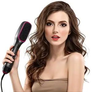 3 In 1 Hair Dryer Brush & Straightener Blow Dryer Brush with Negative Ions Detangles & Smooths Hair Reduces Frizz & Static Styler