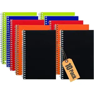 Wirebound Spiral Memo Books, Memo Pads, 4" x 6", College Ruled, Small Notepad 4x6, Assorted, 50Sheets/Pad, 10 Pads/Pack