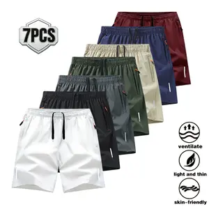 Summer ice silk quick drying sports shorts for men, loose and breathable five quarter shorts, fitness running, casual versatile shorts