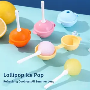 6/10pcs Silicone Lollipop Ice Cream Maker, Homemade Popsicle Molds Shapes, DIY Popsicle Maker for Kids Creativity, Reusable Lolly Ice Ball Mold Fun Kitchen