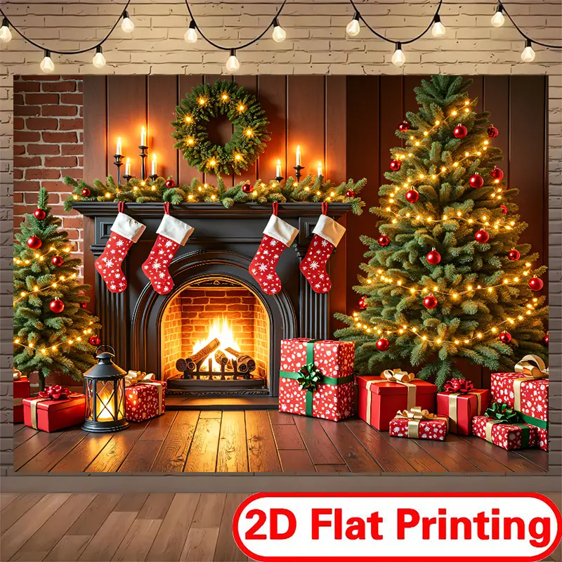Colorful Festive Backdrop Tapestry - 100% Polyester, 2D Novelty Print, Fade-Proof, DIY-Friendly, Decorative Room Holiday Decor for Festive Look