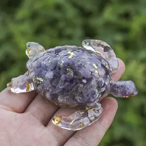 Lifelike Turtle Shaped Crystal Ornament, Natural Crystal Decoration, Desktop Ornament for Home & Office, Gift for Friend