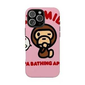 BAPE Baby Milo Pink Phone Case for iPhone 17 16 15 14 13 12 11 Pro Max