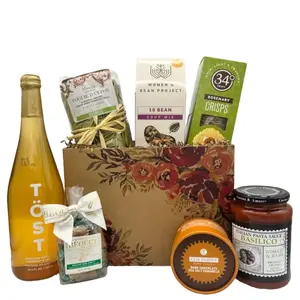 Itsonlynatural Dinner For 2 Gift Basket with Töst Wine Rosemary Crisps 10 Bean Soup Mix Italian Pasta Sauce and More Perfect for Couples