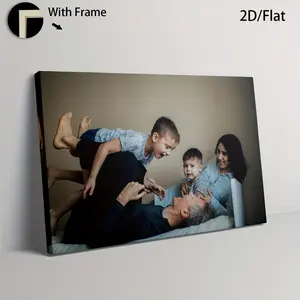 2D Flat, 2D Flat, 1pc Framed Creative Framed Canvas Print , Custom Photo Print, Personalized Photo Framed Canvas Wall Art, Valentine'S Day Decor, Artwork Wall Painting for Gift, Keepsake, Bathroom, Bedroom, Office, Living R, Father's Day, Independence Day