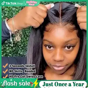 Ready to Wear Glueless Wig Straight for Women Pre Plucked Brazilian 5x5 6x4 Transparent Lace Closure Human Hair Wigs Pre Cut 30 Inch Bling Hair On Sale 180% TikTokShopHolidayHaul
