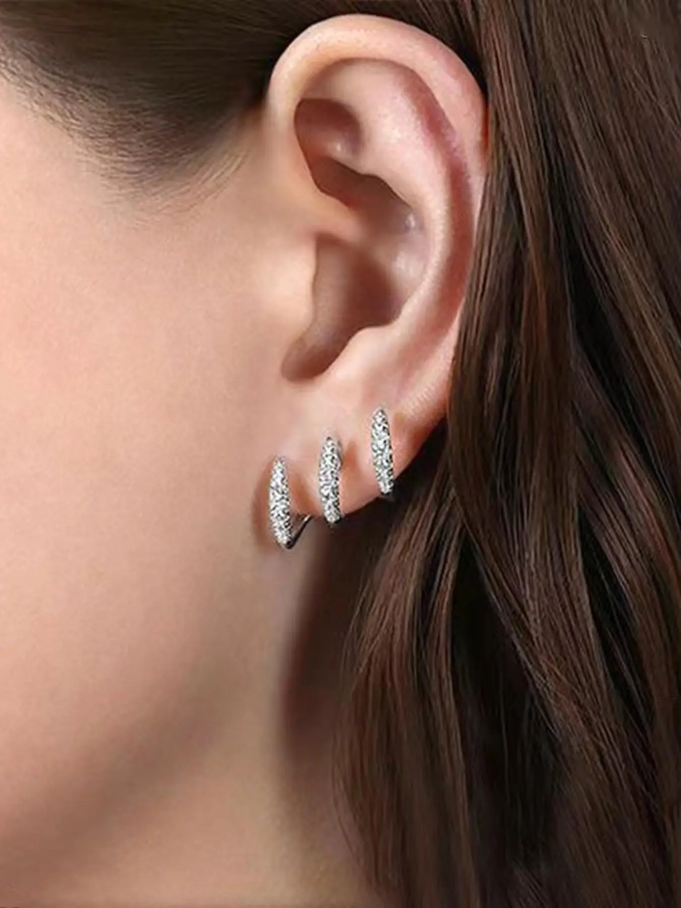 Rhinestone Decorated Earrings for Women Girls Jewelry, Daily Clothing Decor